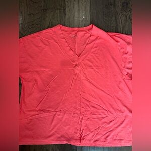 Aerie Coral Pink V Neck Tee Women’s XXL Soft Casual Basic T Shirt